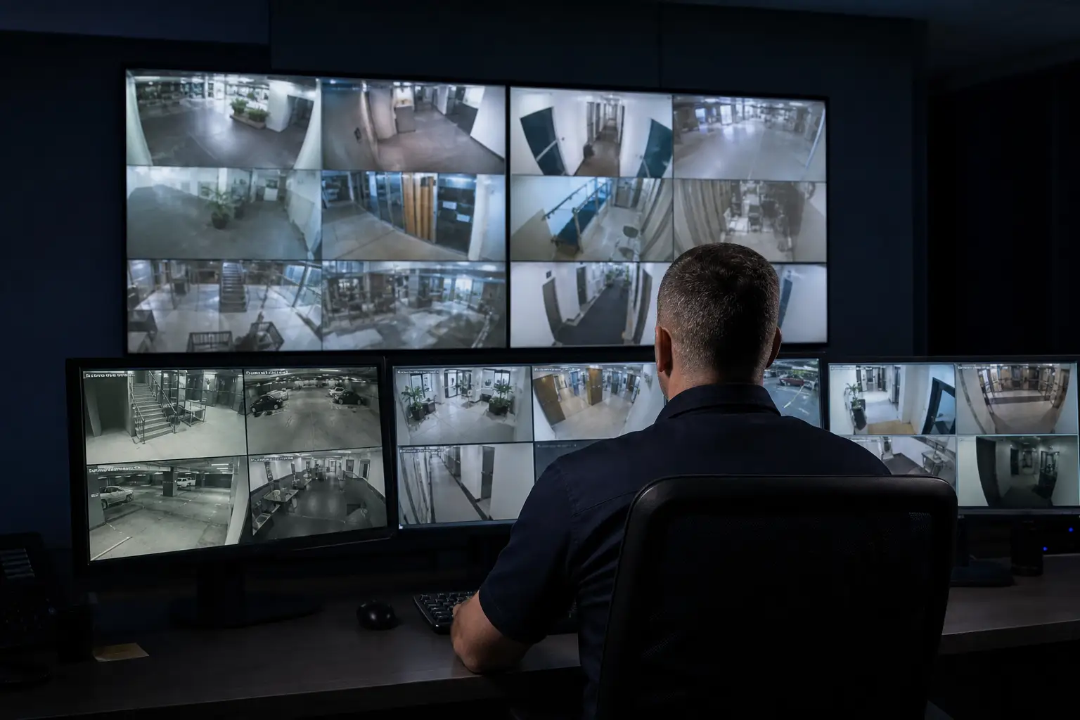 Sala de monitoreo de cámaras de seguridad